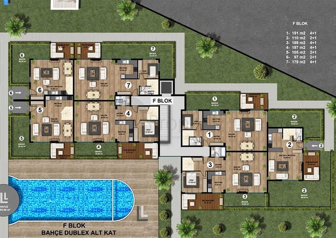 New residential complex with rich infrastructure in the Lara area