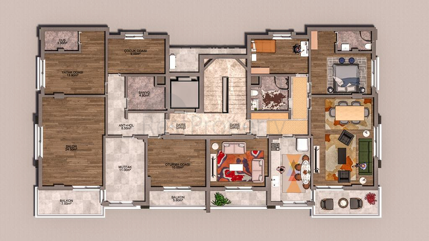 3+1 apartments in Kepez - Antalya