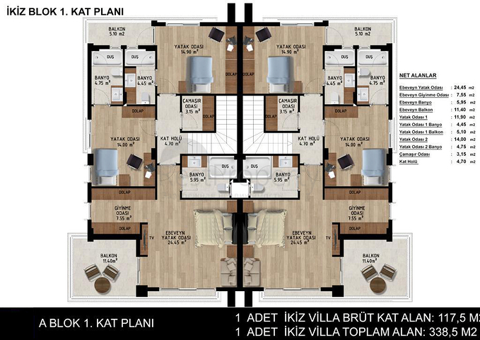 4+1 and 6+1 villas in Doshemealti - Antalya area 