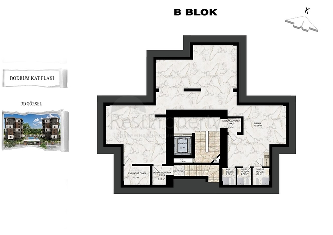 Layout apartments 1+1,2+1 in the area of Kepez - Antalya 