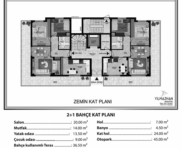 Investment project of 2+1 and 3+1 layout in Kepez - Antalya area 