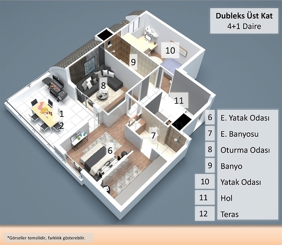 2+1 , 4+1 and 5+1 duplex apartments in Antalya city center 