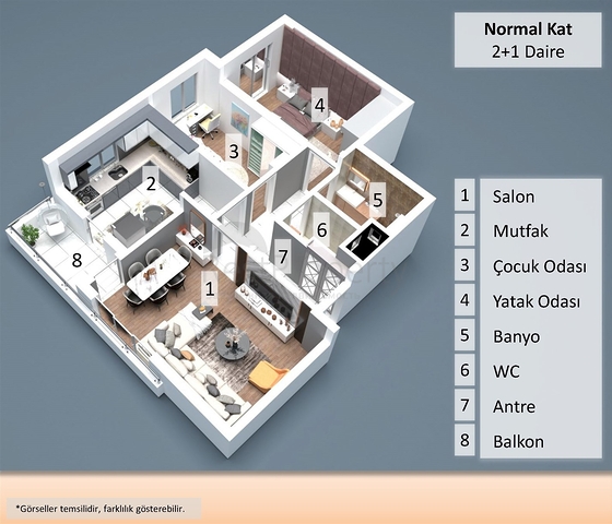 2+1 , 4+1 and 5+1 duplex apartments in Antalya city center 
