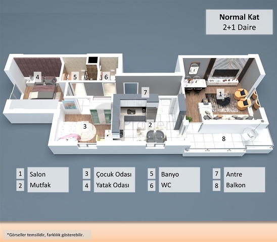 2+1 , 4+1 and 5+1 duplex apartments in Antalya city center 