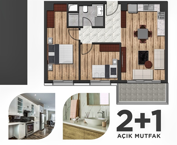 Layout apartments 1+1 2+1 in the area of Kepez - Antalya 