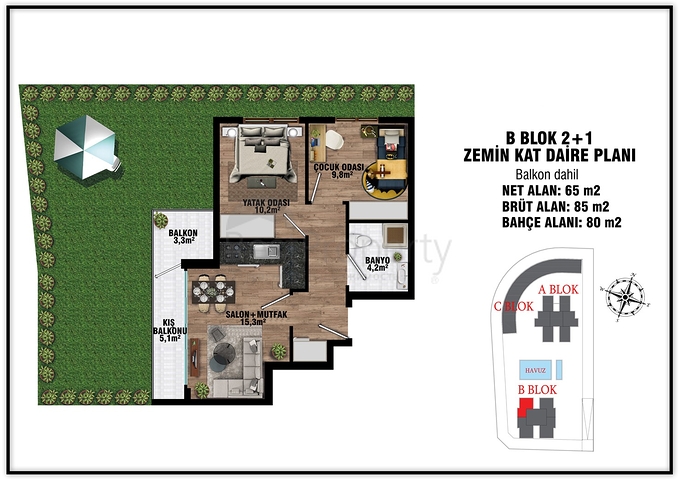 Investment project in Altyntas - Antalya microdistrict 