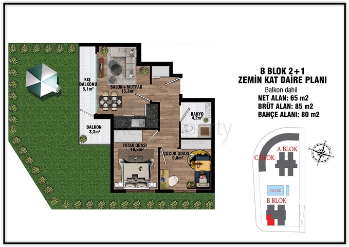 Investment project in Altyntas - Antalya microdistrict 