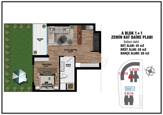 Investment project in Altyntas - Antalya microdistrict 