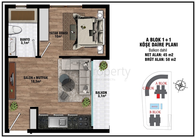 Investment project in Altyntas - Antalya microdistrict 