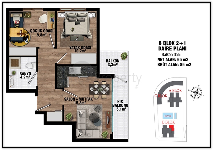 Investment project in Altyntas - Antalya microdistrict 