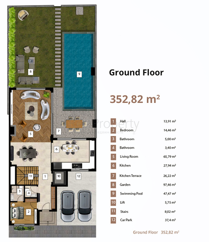 5+1 villa in the elite area of Doshemealti - Antalya 