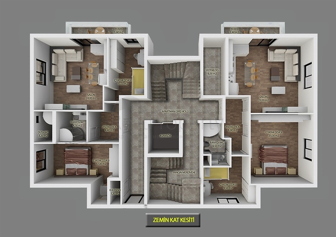 3+1 apartments in Kepez - Antalya area 