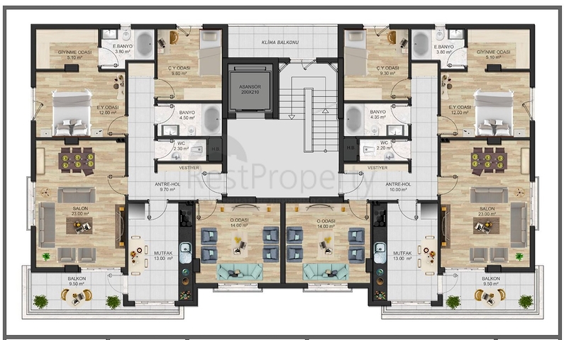 3+1 apartments in Kepez - Antalya area 