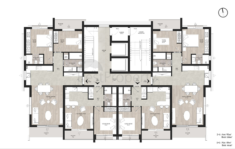 1+1 and 2+1 apartments in Altyntas - Antalya area 