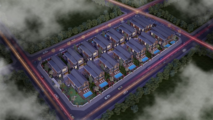 4+1 villa complex in the area of Deshemealti - Antalya