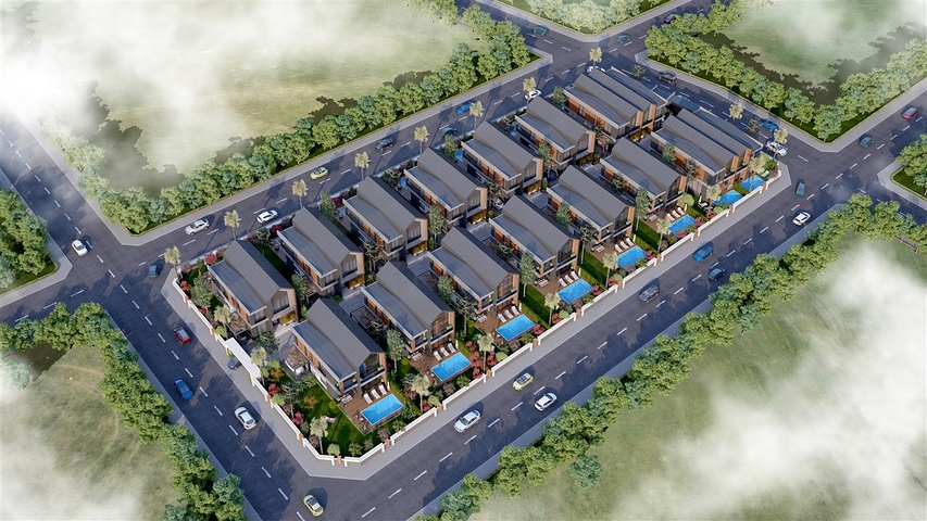 4+1 villa complex in the area of Deshemealti - Antalya