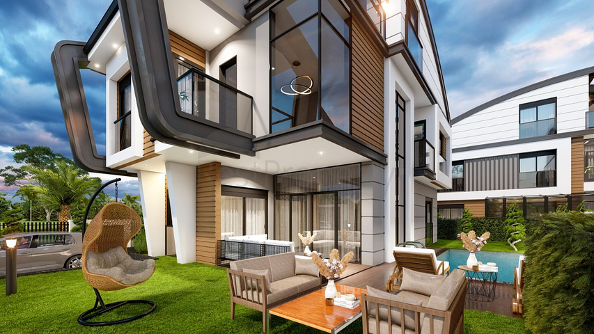 4+2 and 6+2 floor plan villas in Doshemealti - Antalya area 