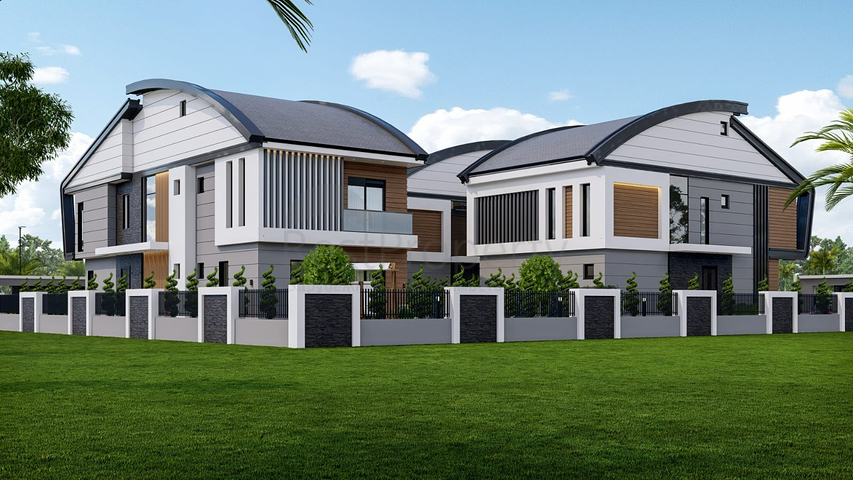 4+2 and 6+2 floor plan villas in Doshemealti - Antalya area 