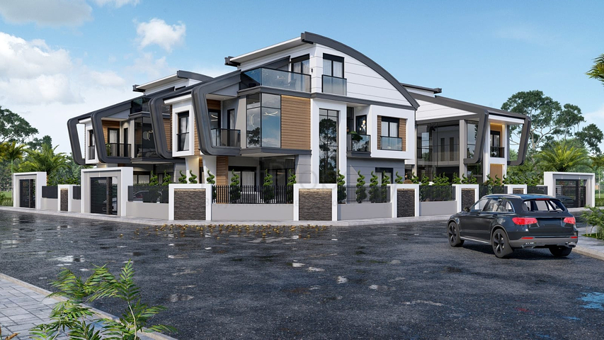 4+2 and 6+2 floor plan villas in Doshemealti - Antalya area 