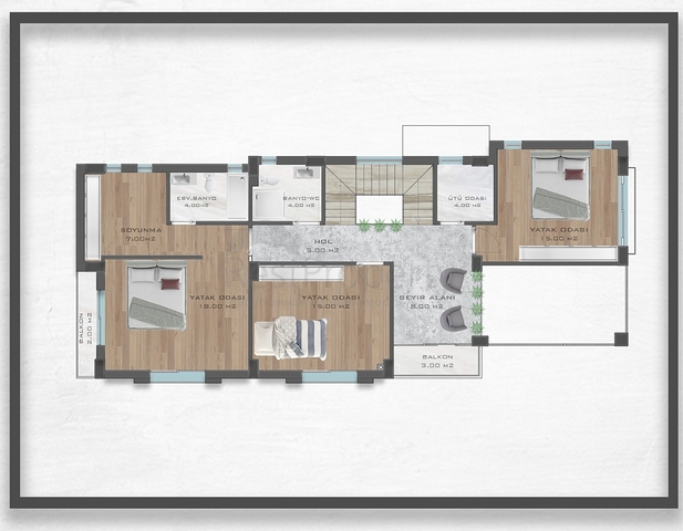 4+2 and 6+2 floor plan villas in Doshemealti - Antalya area 