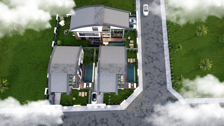 4+2 and 6+2 floor plan villas in Doshemealti - Antalya area 