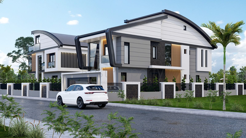 4+2 and 6+2 floor plan villas in Doshemealti - Antalya area 