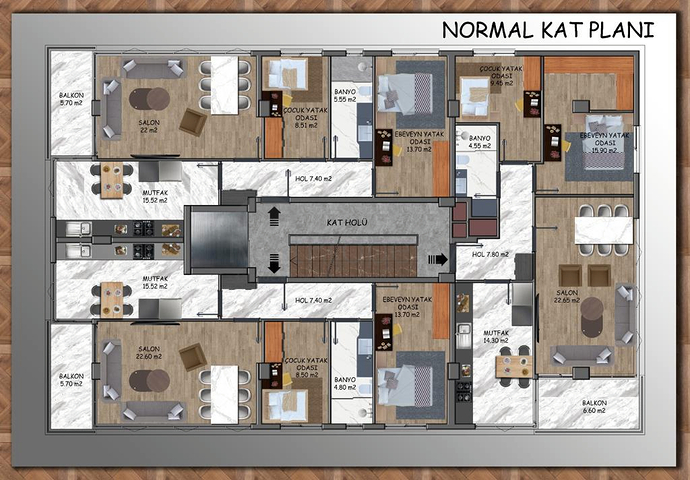 2+1 and 3+1 apartments in the residential district of Eshilbahce - Antalya