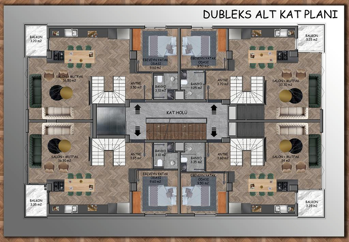 2+1 and 3+1 apartments in the residential district of Eshilbahce - Antalya