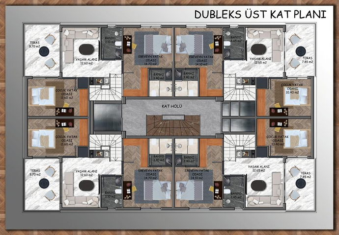 2+1 and 3+1 apartments in the residential district of Eshilbahce - Antalya