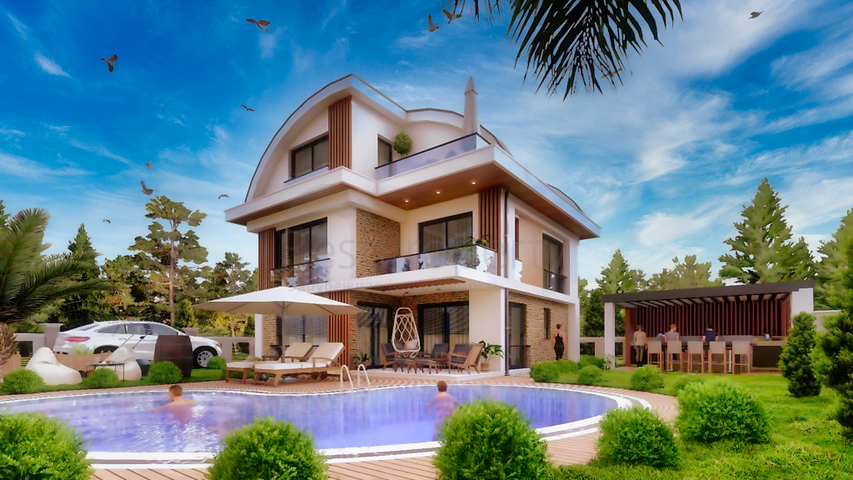 4+1 villa 800 meters from the sea in Belek area 