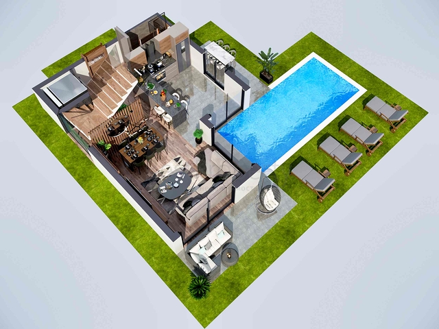 Villas in the complex , 4+1 layout in the area of Doshemealti - Antalya 
