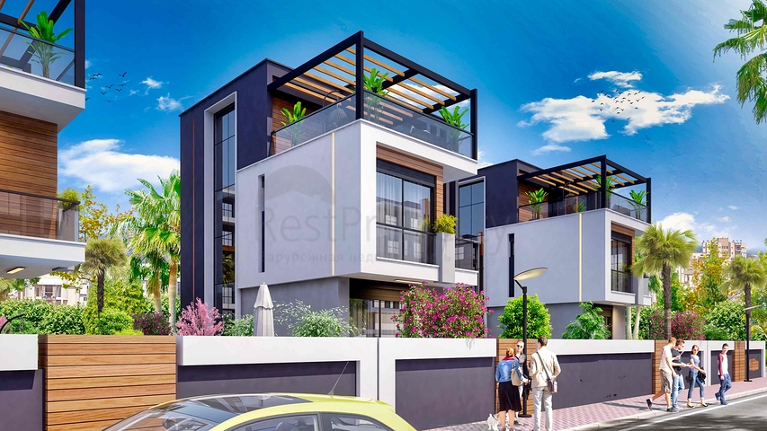 Villas in the complex , 4+1 layout in the area of Doshemealti - Antalya 