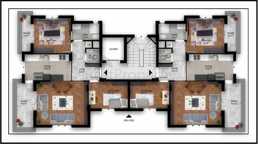 Apartment with a 2+1 swimming pool in Kepez - Antalya area