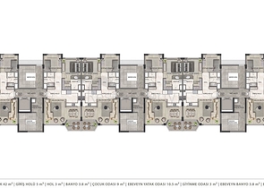2+1 , 3+1 and 4+1 duplex apartments in the area of Lara Antalya 