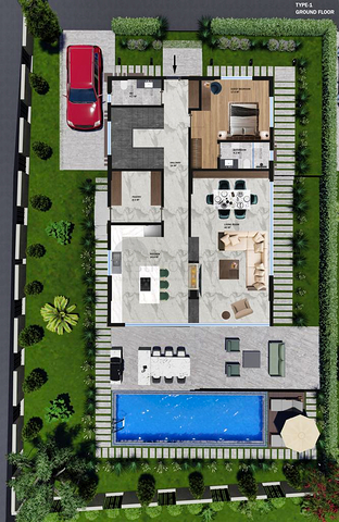 Investment project of a 4+1 villa in the area of Doshemealti - Antalya 
