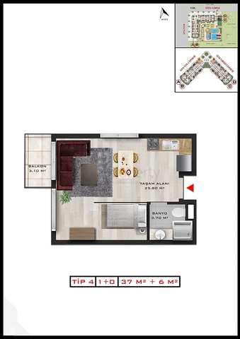 Investment project in Altyntas - Antalya microdistrict