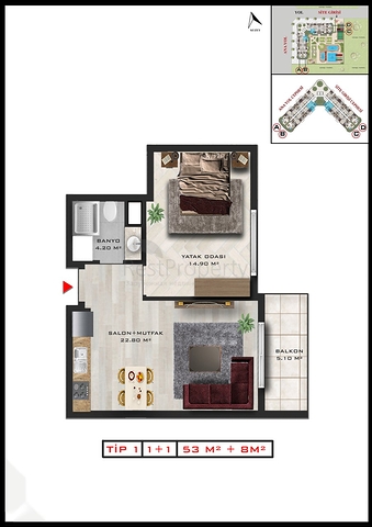 Investment project in Altyntas - Antalya microdistrict