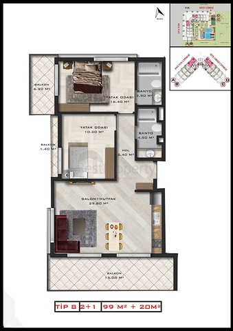 Investment project in Altyntas - Antalya microdistrict