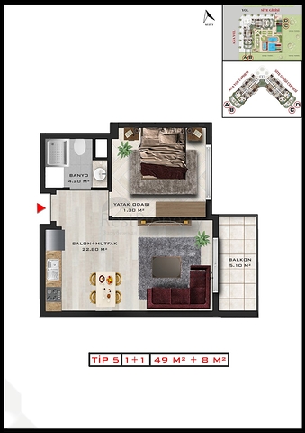 Investment project in Altyntas - Antalya microdistrict