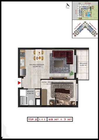 Investment project in Altyntas - Antalya microdistrict