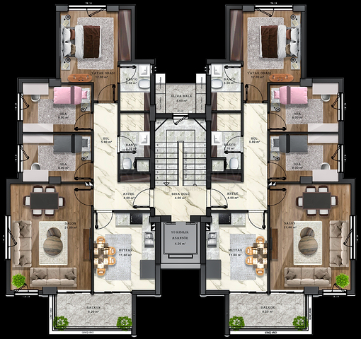 3+1 apartments in Kepez - Antalya area