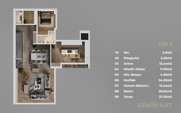 Investment project, Villas in the area of Doshemealti - Antalya