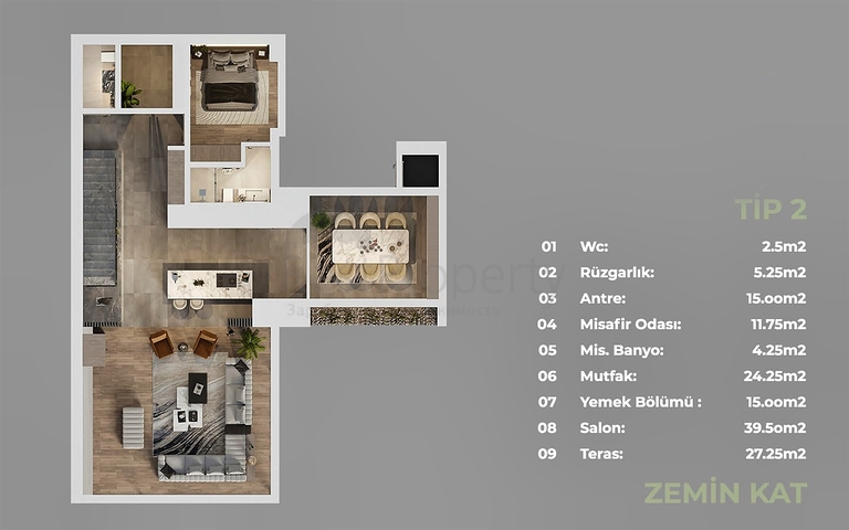 Investment project, Villas in the area of Doshemealti - Antalya