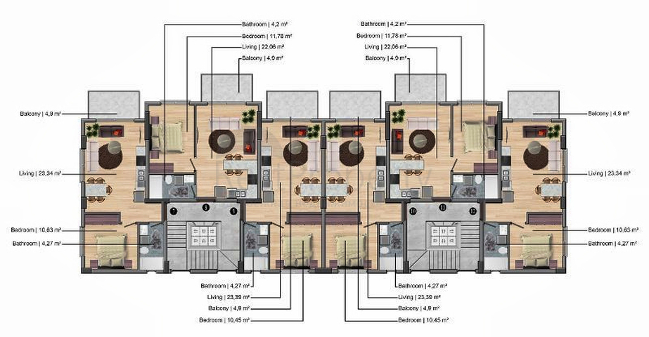 1+1 apartment in Fethiye area 