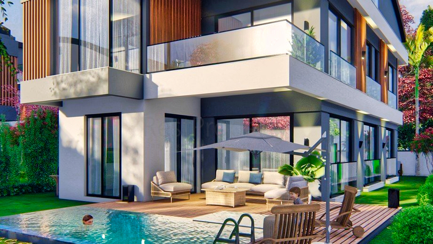 5+1 villas in Doshemealti - Antalya area