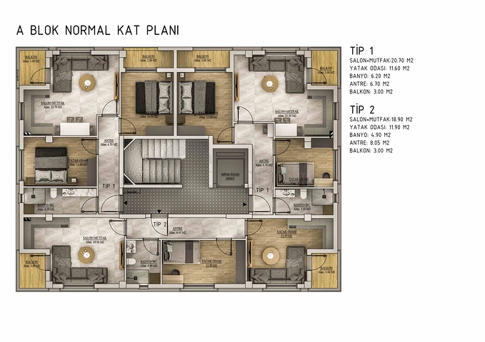 1+1 and 2+1 apartments in Belek Antalya area