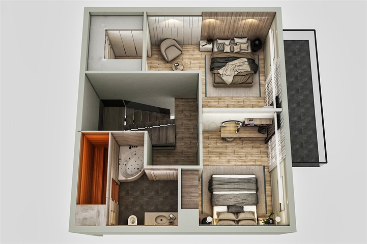 2+1 duplex apartments in the Persimmon - Antalya neighborhood 2+1 duplex apartments in the Persimmon - Antalya neighborhood