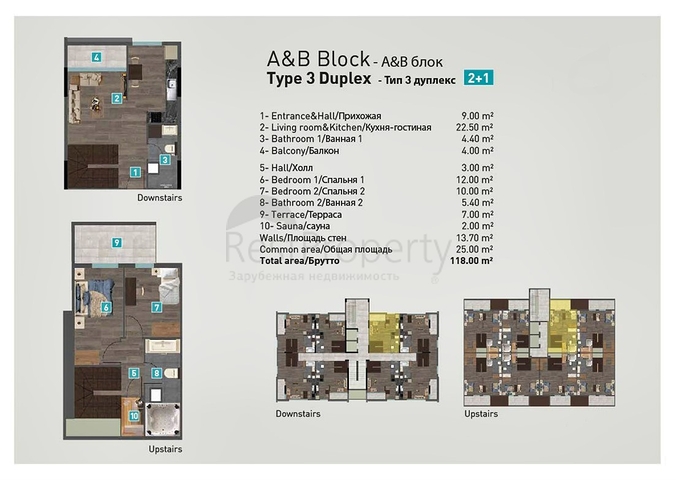 2+1 duplex apartments in the Persimmon - Antalya neighborhood 2+1 duplex apartments in the Persimmon - Antalya neighborhood