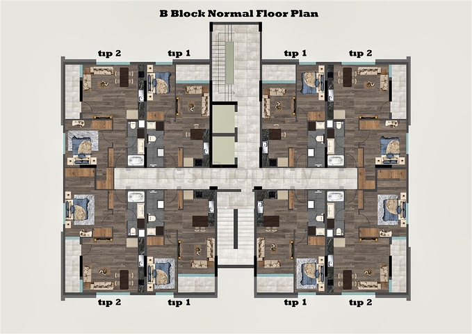 2+1 duplex apartments in the Persimmon - Antalya neighborhood 2+1 duplex apartments in the Persimmon - Antalya neighborhood