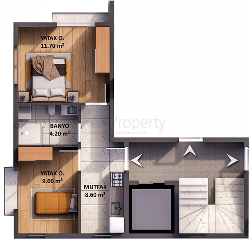 1+1 apartments in Kepez - Antalya area 